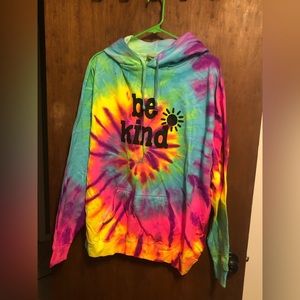 Sunshine Sisters Be Kind Tie Dye Hoodie Sweatshirt XL